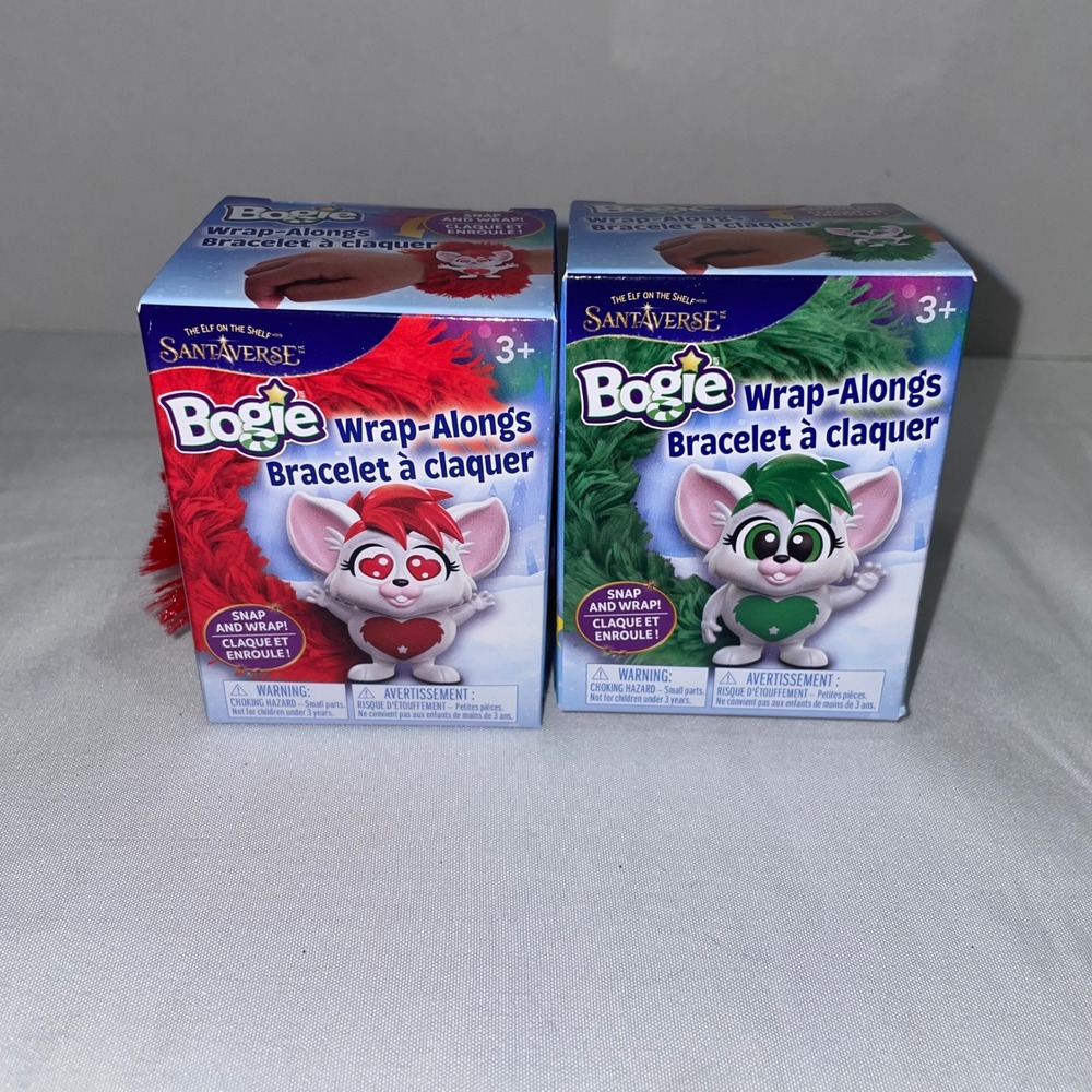 Elf on the Shelf Santaverse Bogie Wrap-Alongs Slap Bracelet Red Green Set of 2